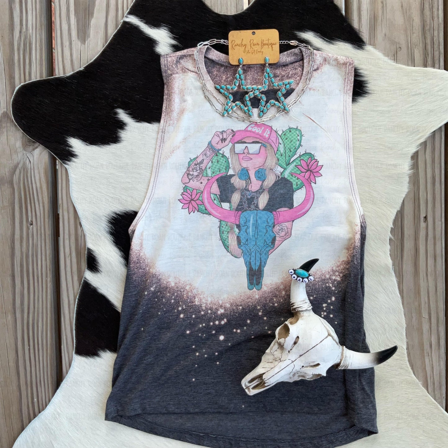 Cool It Cowgirl Western Festival Muscle Tank - Ranchy Roan Boutique