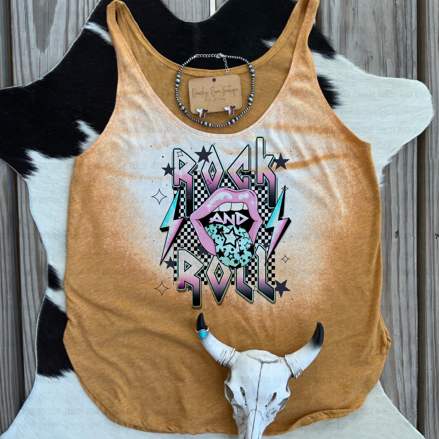 Retro Rock n Roll Western Tank Top - Ranchy Roan Boutique