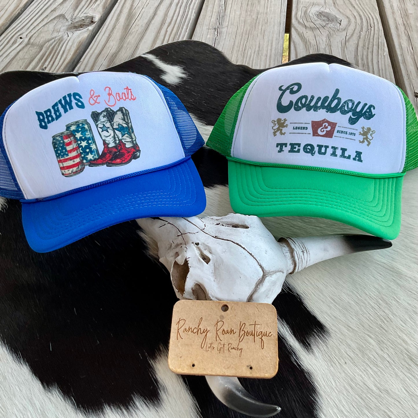 Boots and Brews Western Foam Trucker Hat - Ranchy Roan Boutique