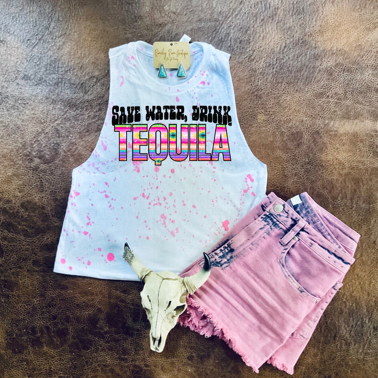 Save Water, Drink Tequila Crop - Ranchy Roan Boutique