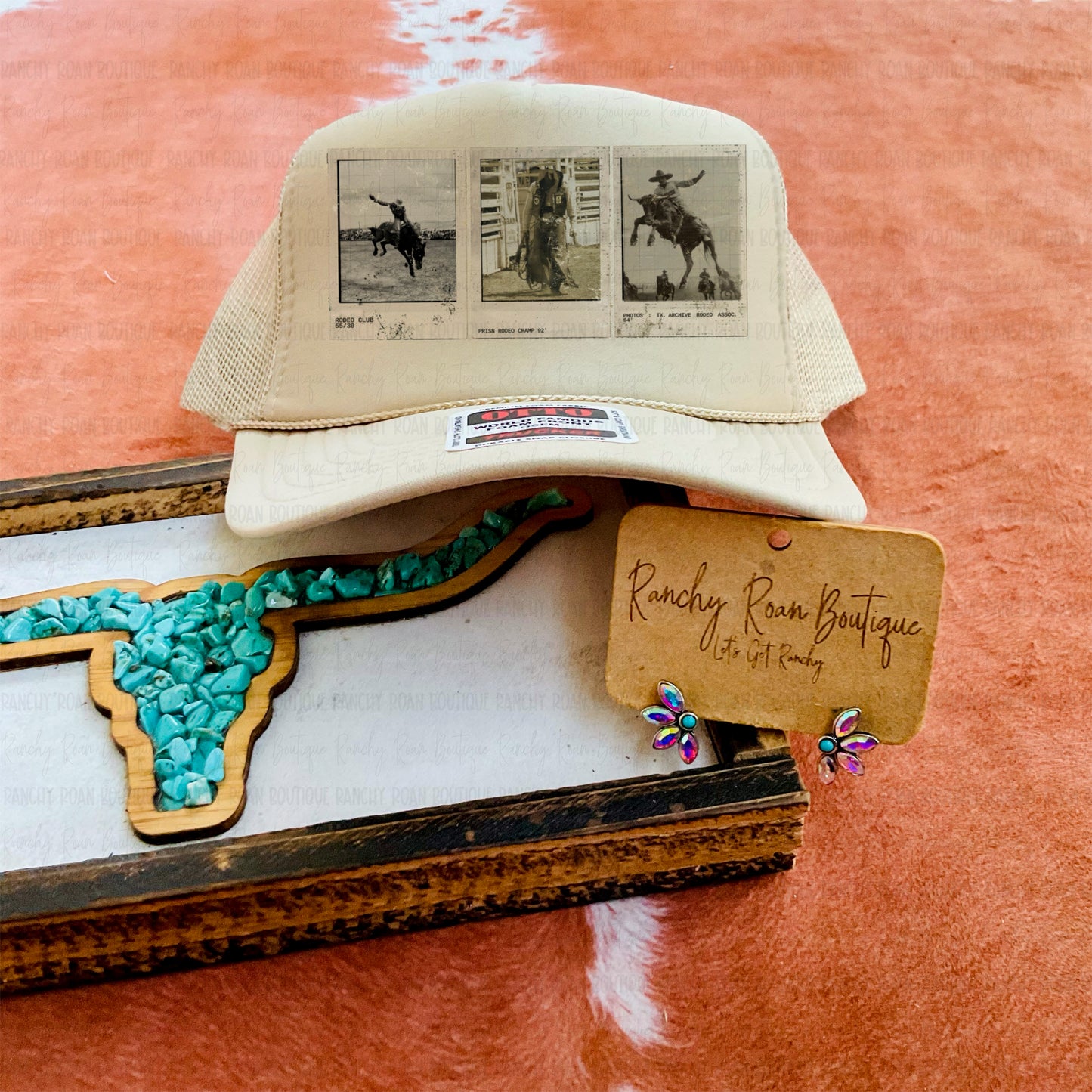 Rodeo Trio Vintage Western Trucker Hat