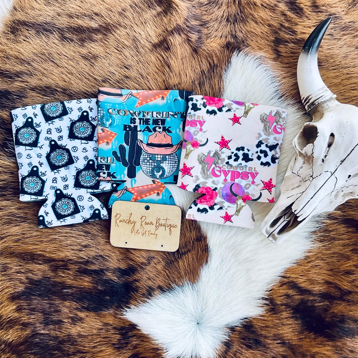 Concho Cattle Tag Western Koozie - Ranchy Roan Boutique