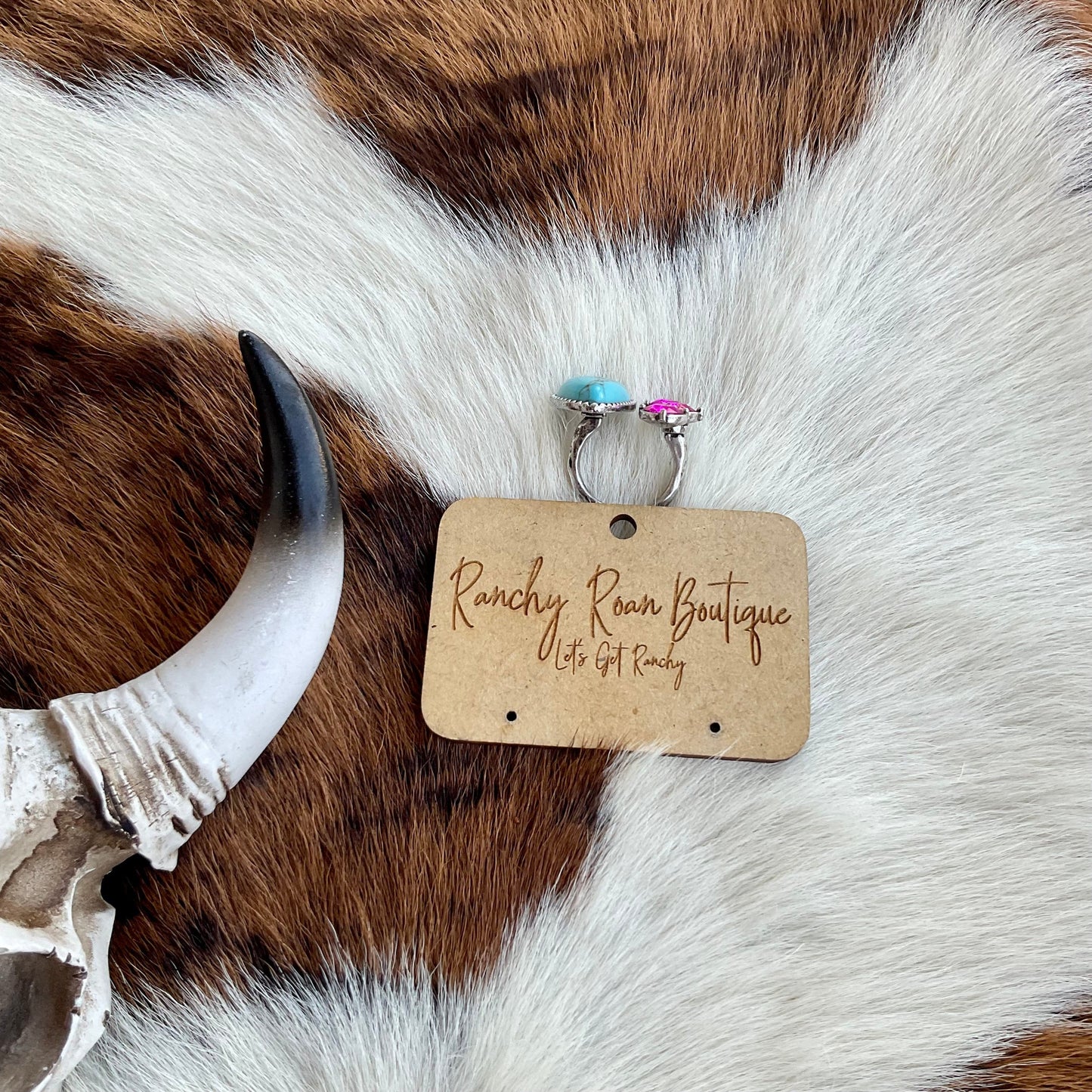 Stone Cuff Western Ring - Ranchy Roan Boutique