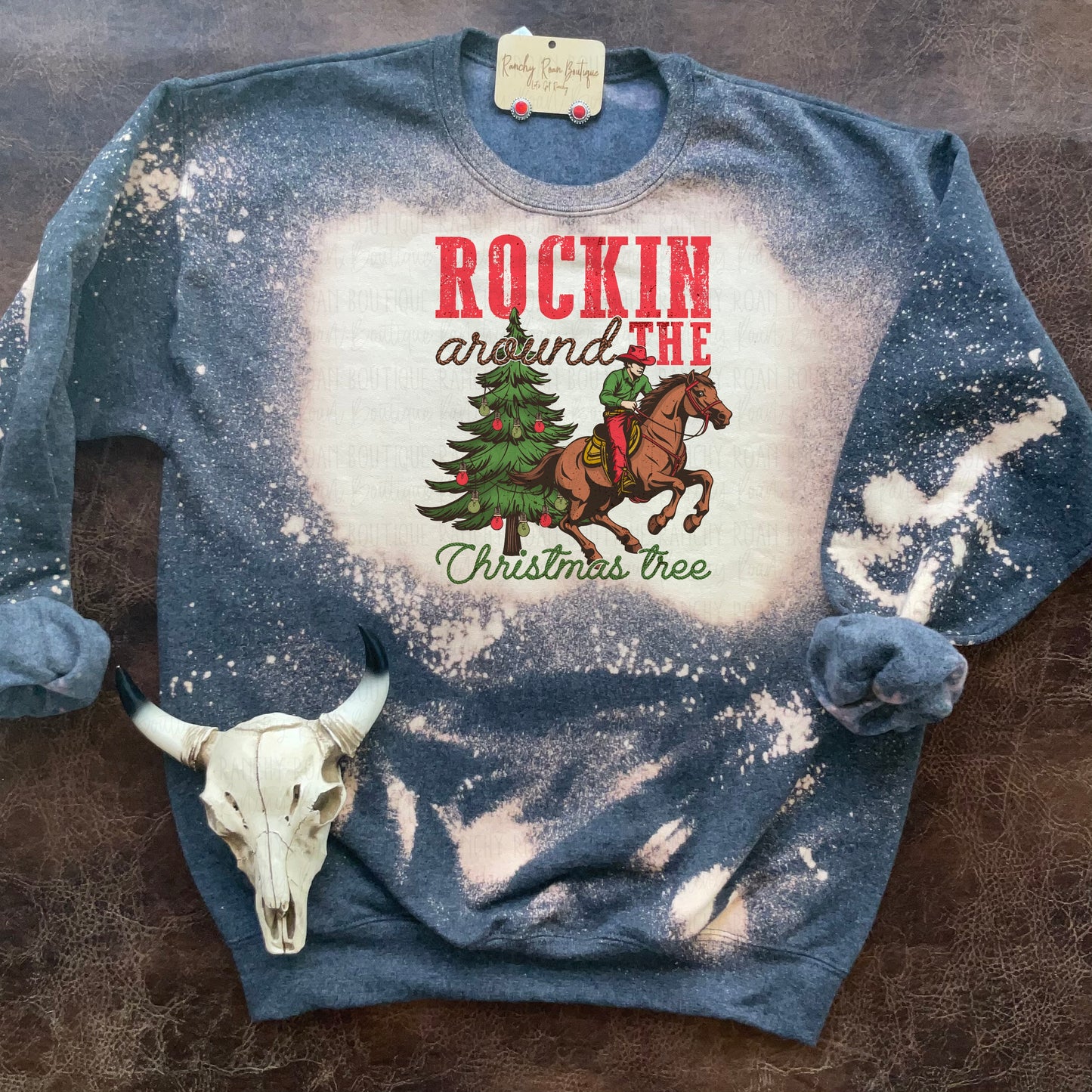 Rockin Around the Christmas Tree Western Sweatshirt - Ranchy Roan Boutique