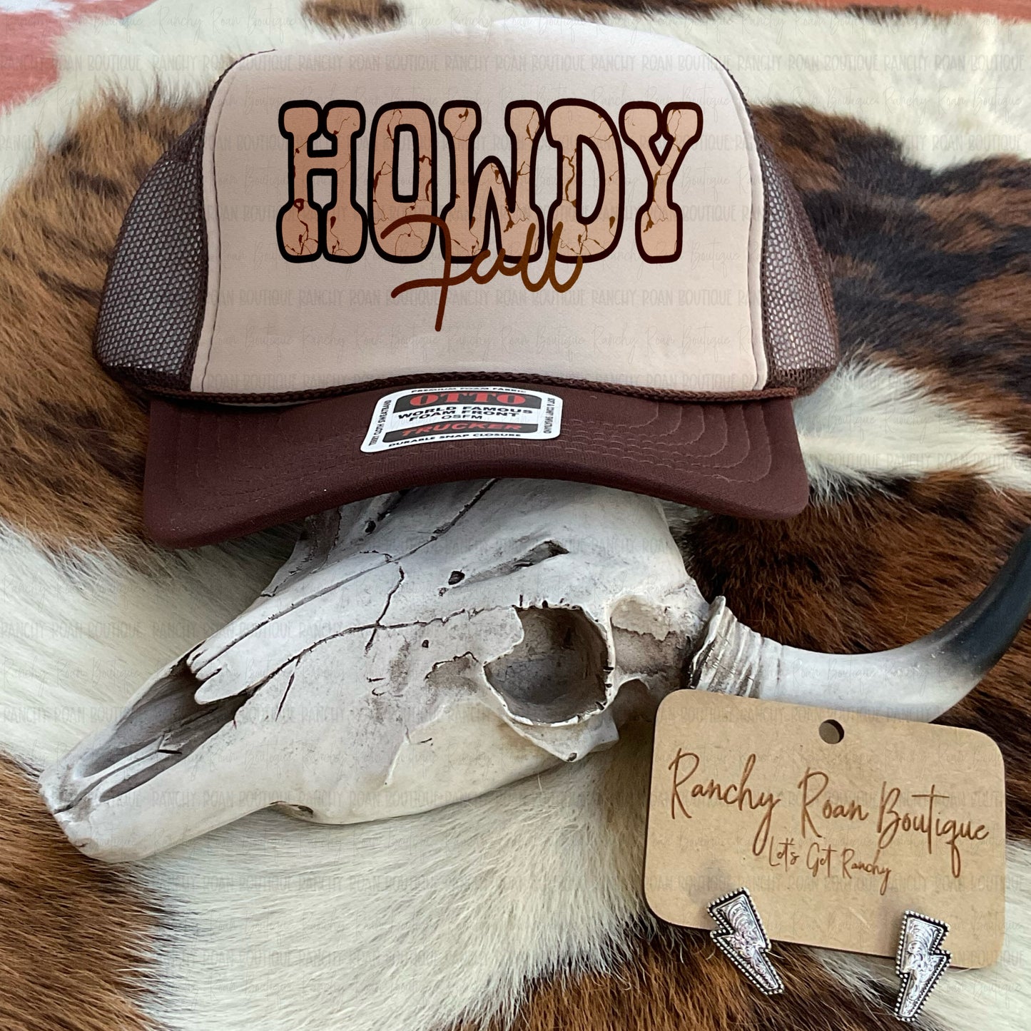 Howdy Fall Stone | Western Graphic Trucker Hat