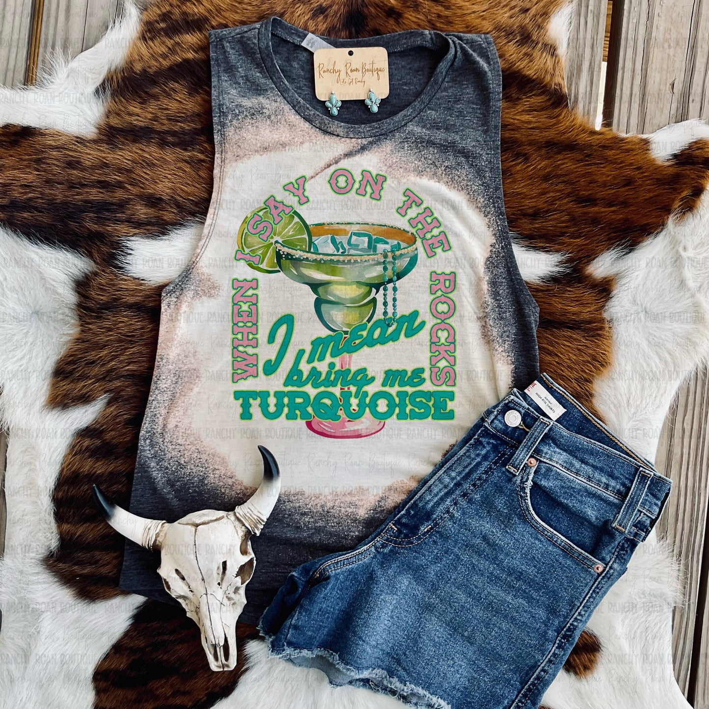 When I Say On The Rocks Western Graphic Festival Muscle Tank