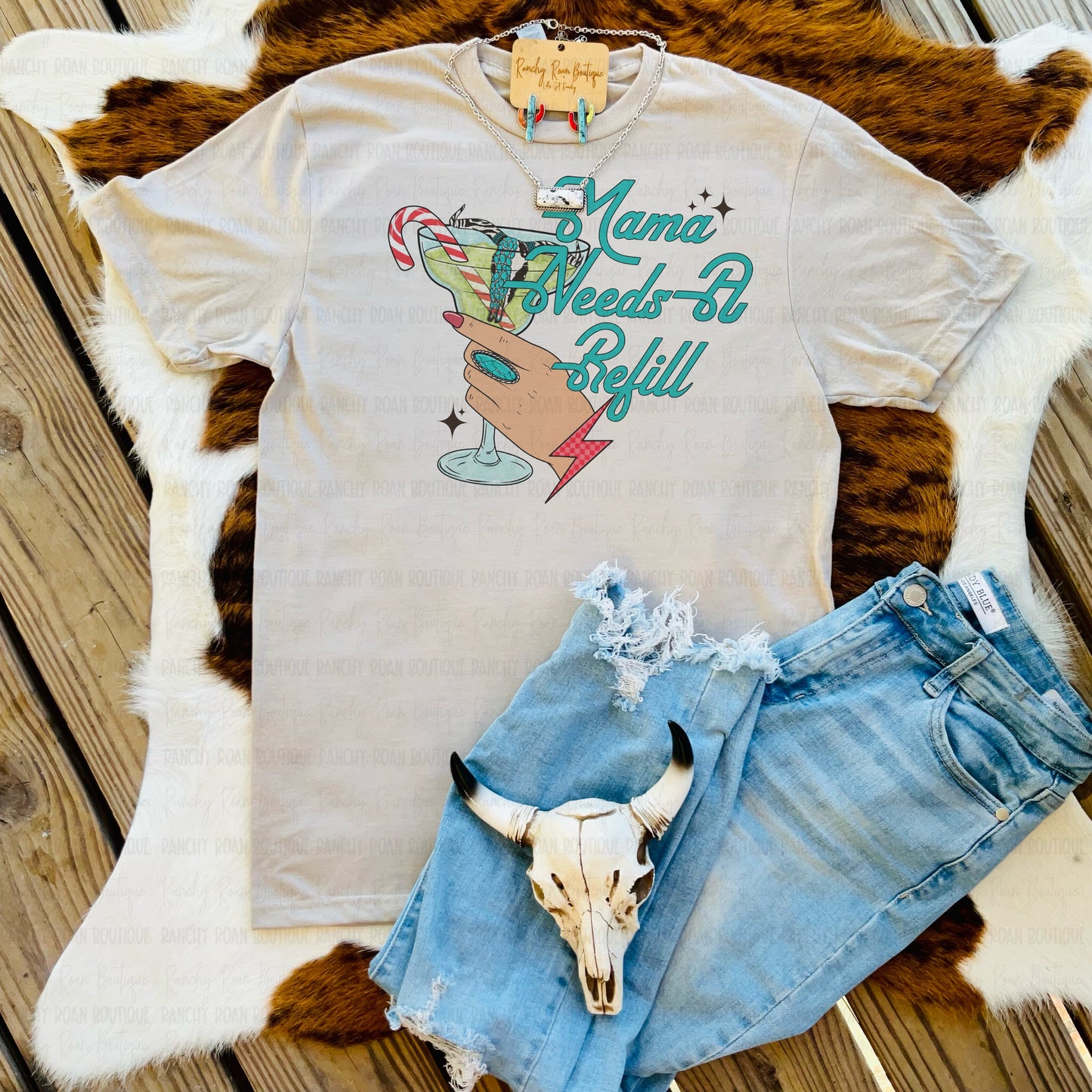 Mama Needs A Refill Western Graphic Tee