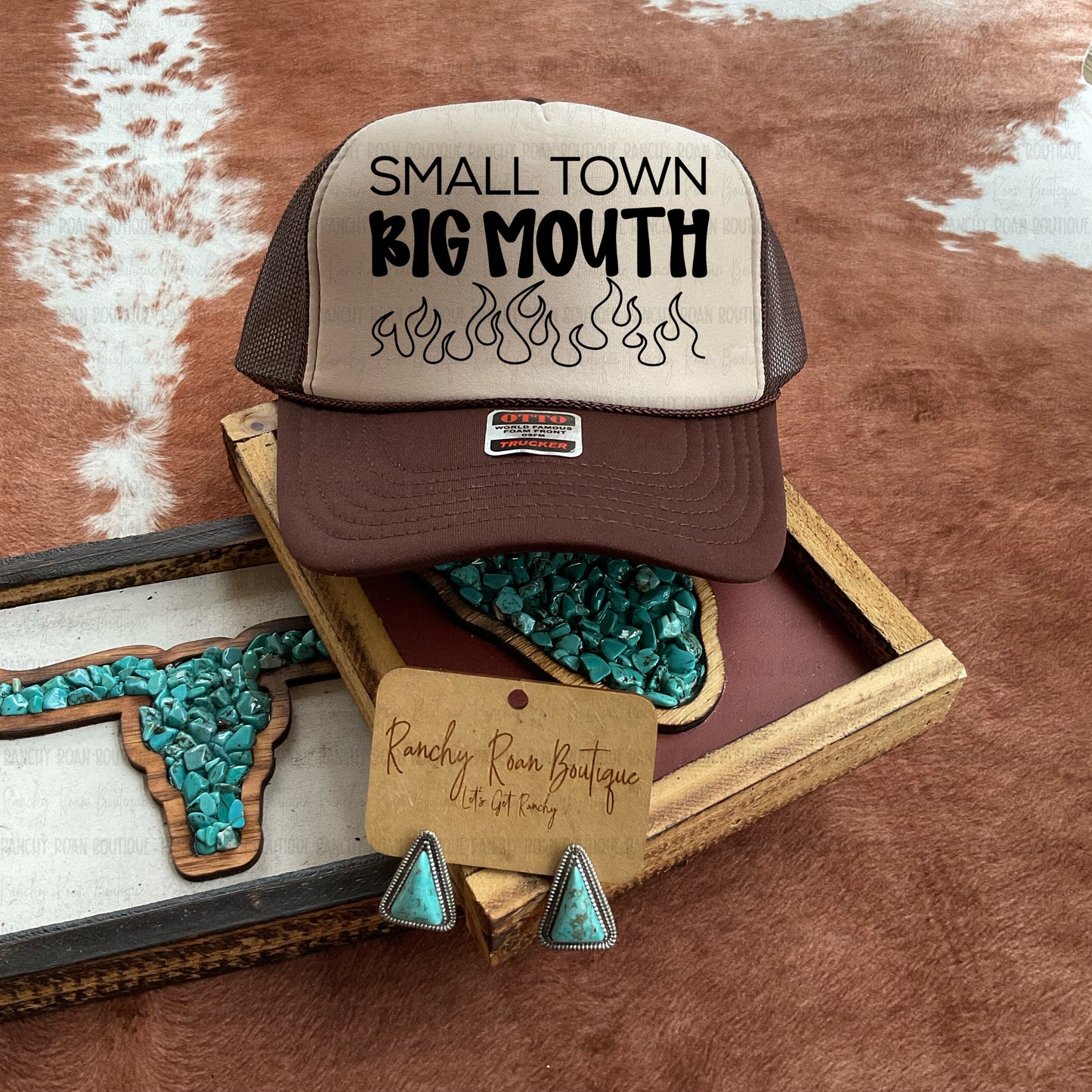 Small Town Big Mouth Western Trucker Hat