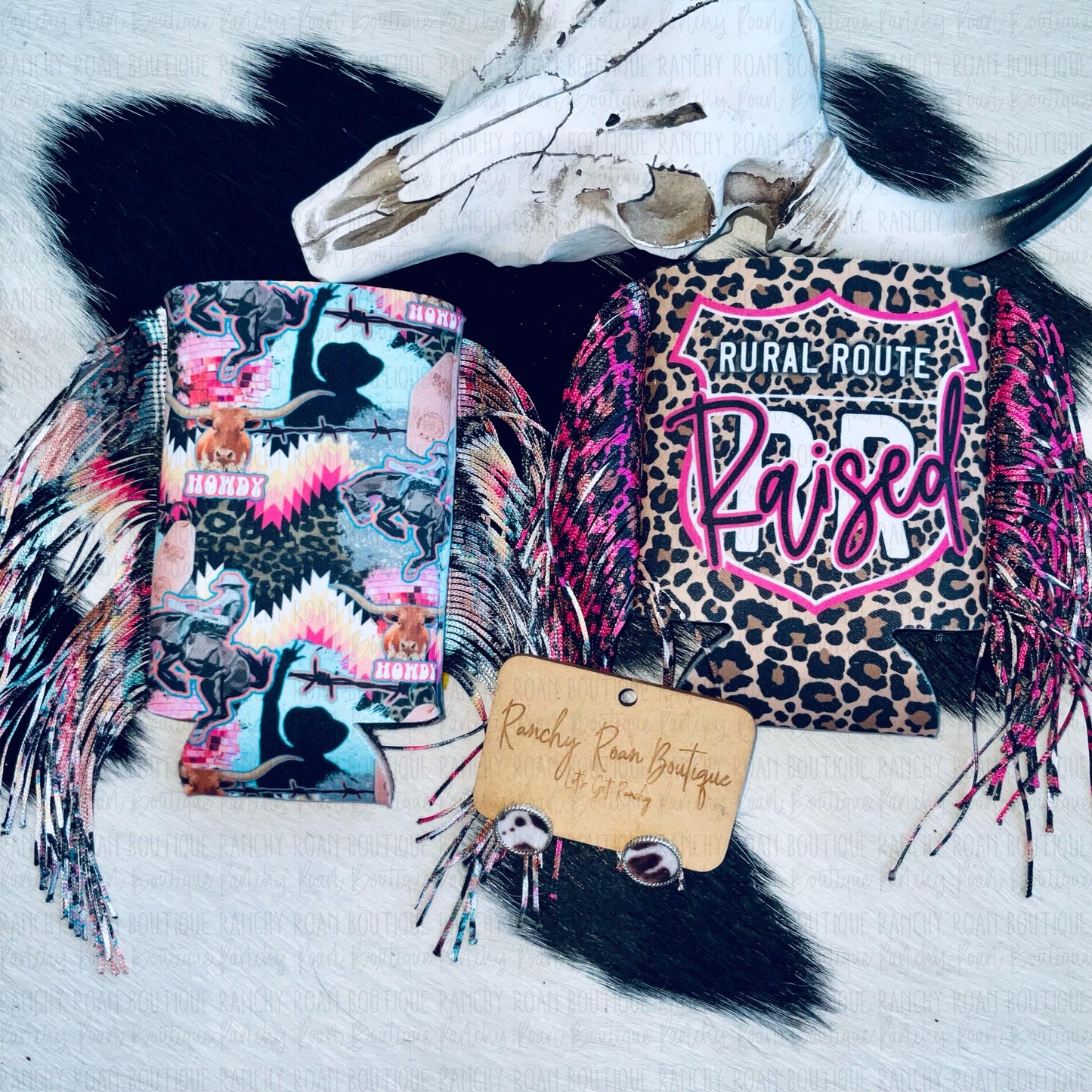 Groovy Cowgirl Fringe Western Koozie - Ranchy Roan Boutique
