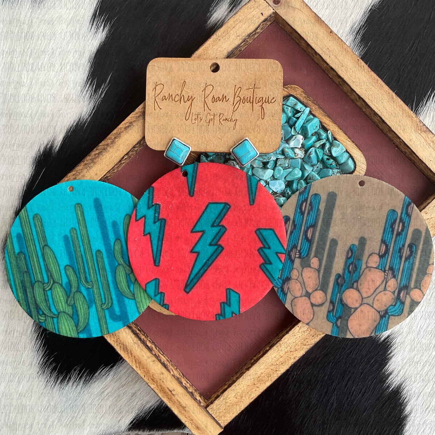 Cactus Thunderbolt Western Car Freshies - Ranchy Roan Boutique
