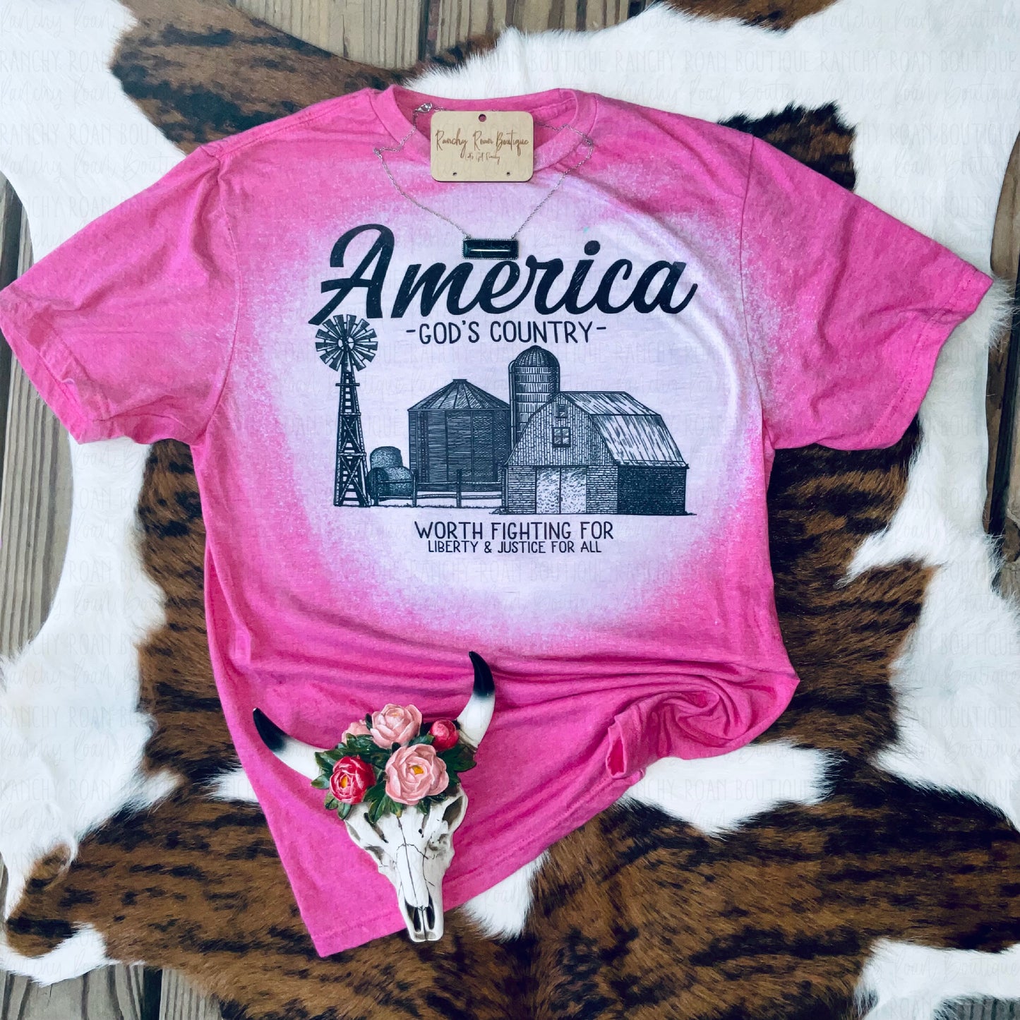 America God’s Country Tee - Ranchy Roan Boutique
