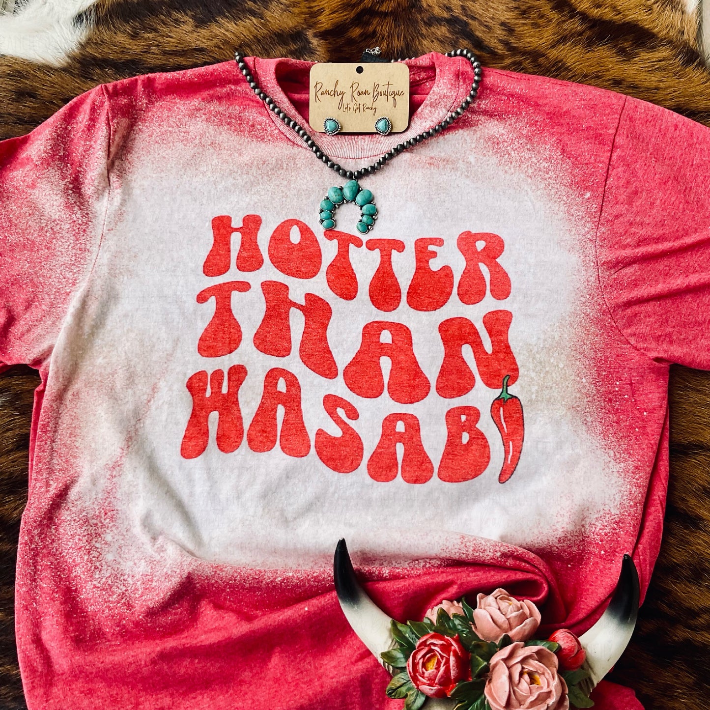 Hotter Than Wasbi Western Tee - Ranchy Roan Boutique