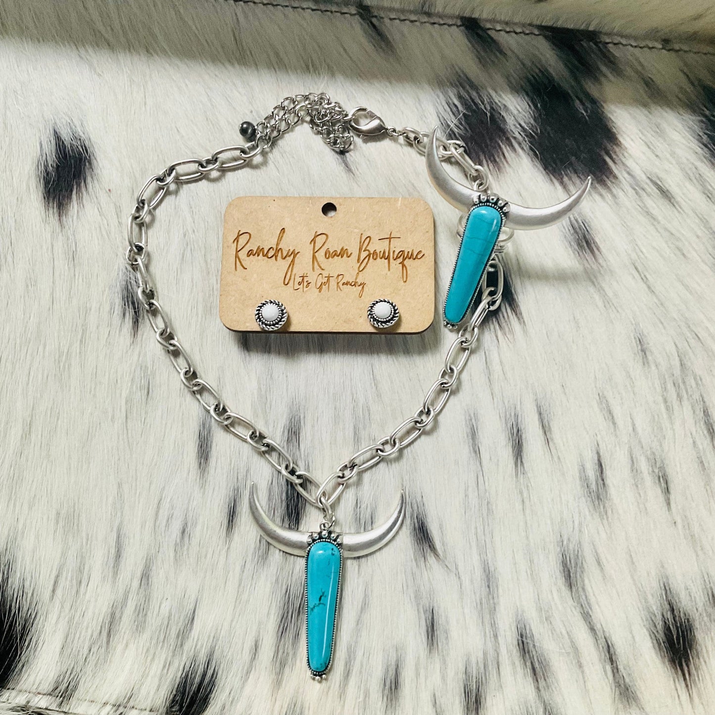 Bull Skull Steer Chain Western Necklace - Ranchy Roan Boutique