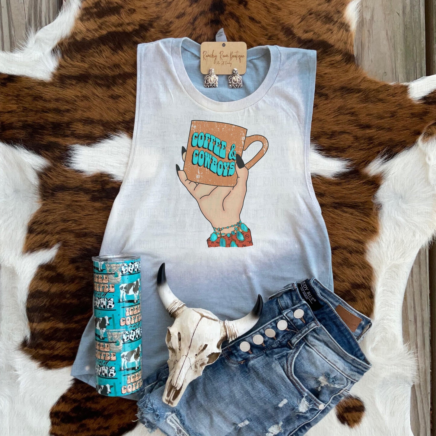 Coffee & Cowboys Western Festival Tank - Ranchy Roan Boutique