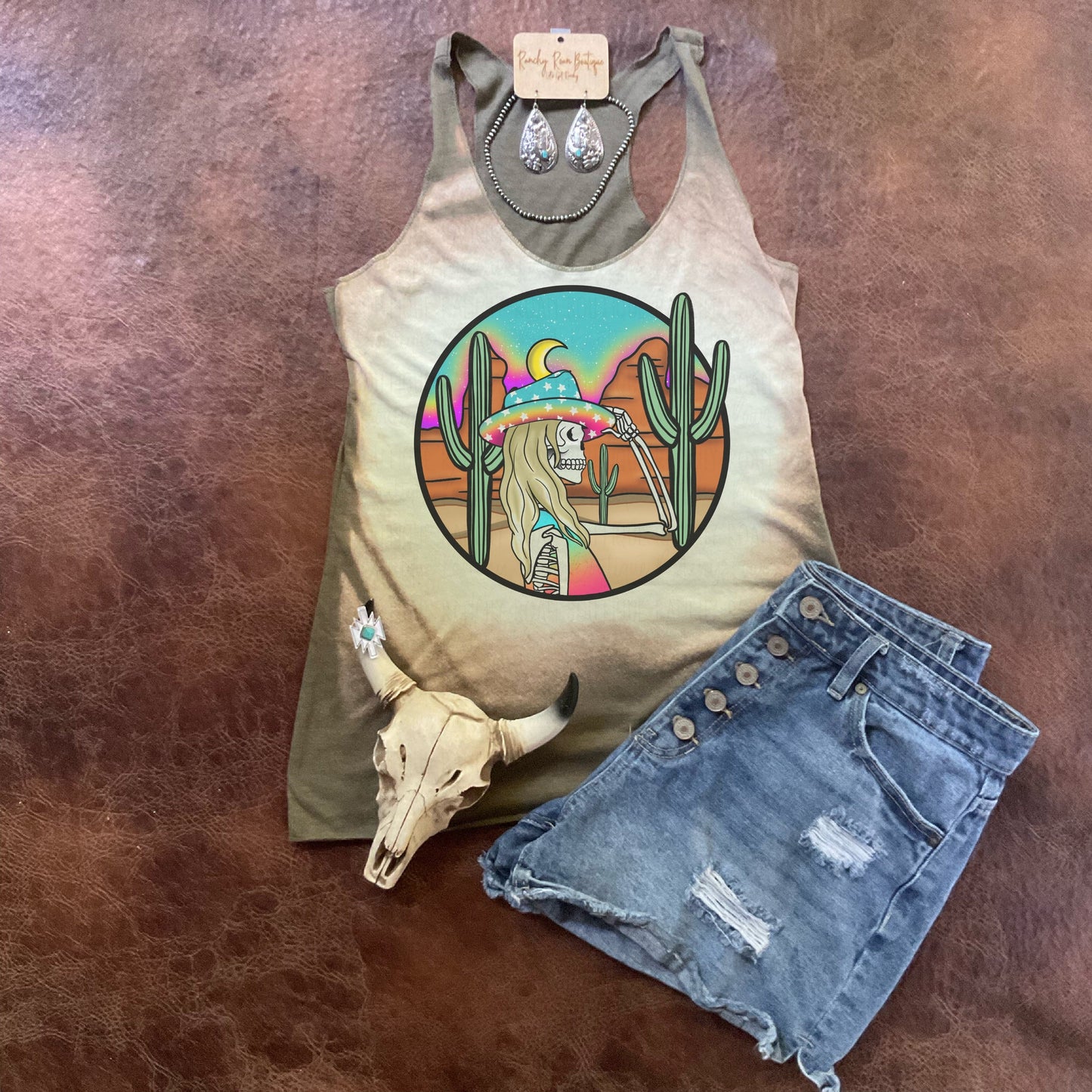Cosmic Skeleton Cowgirl Tank - Ranchy Roan Boutique