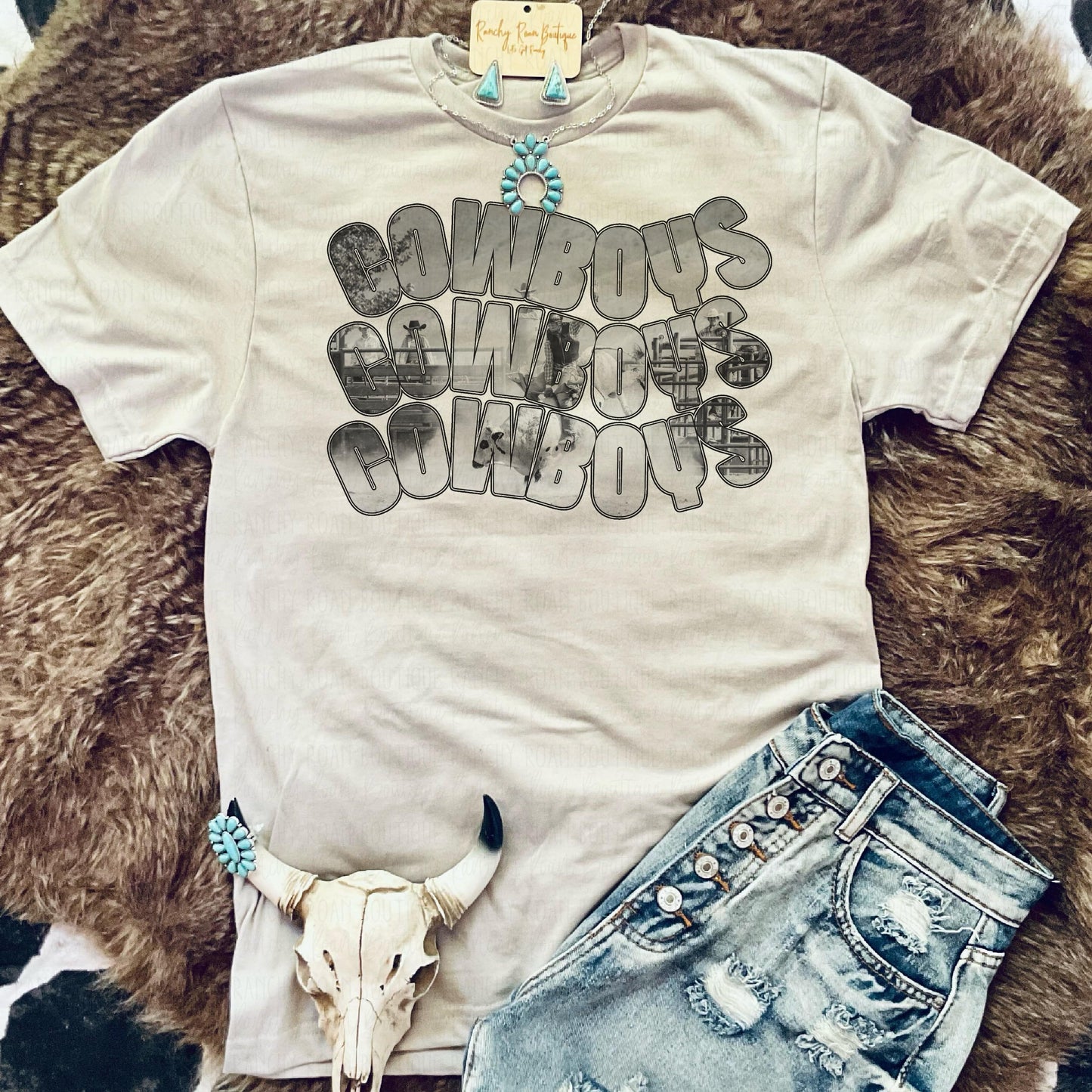 Stacked Cowboys Tee - Ranchy Roan Boutique