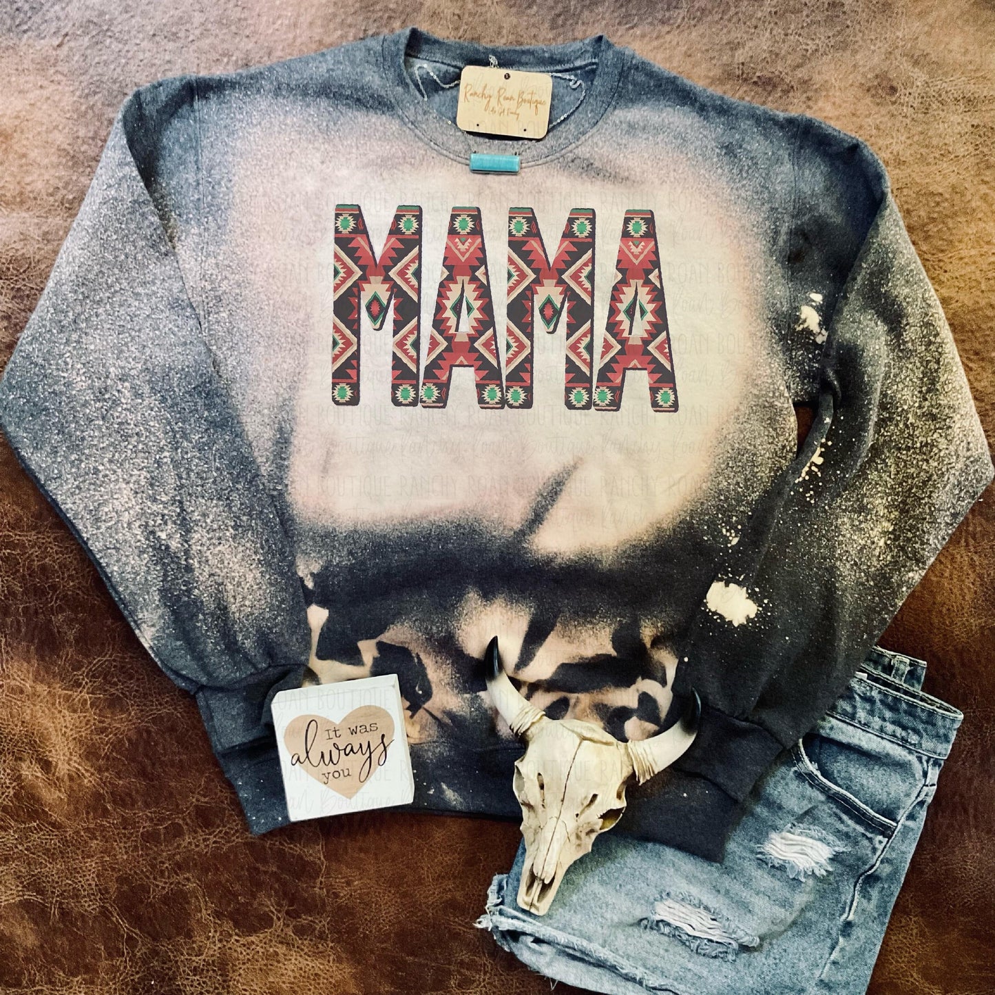 Tribal Aztec MAMA Sweatshirt - Ranchy Roan Boutique