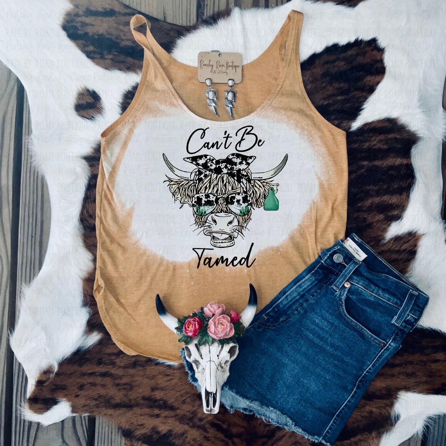 Can’t Be Tamed Moo Cow Tank - Ranchy Roan Boutique