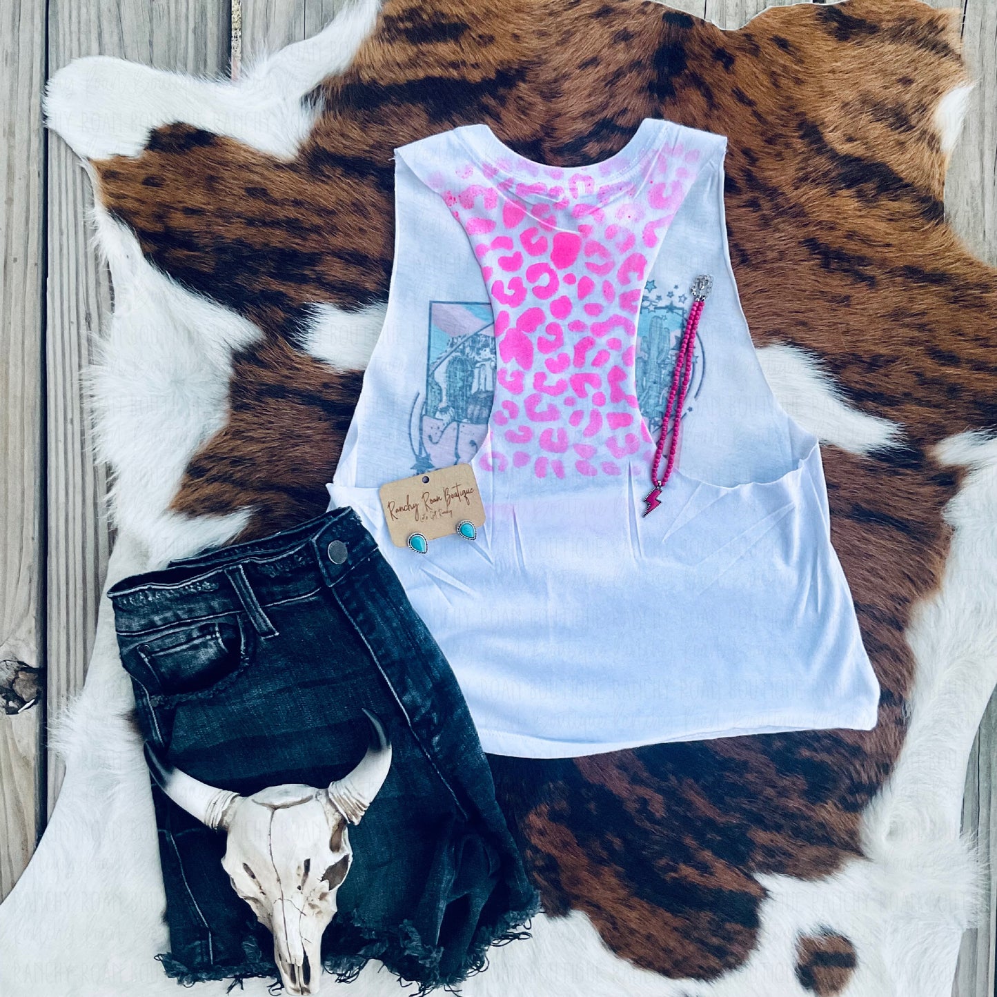 Western Desert Landscape Leopard Crop - Ranchy Roan Boutique