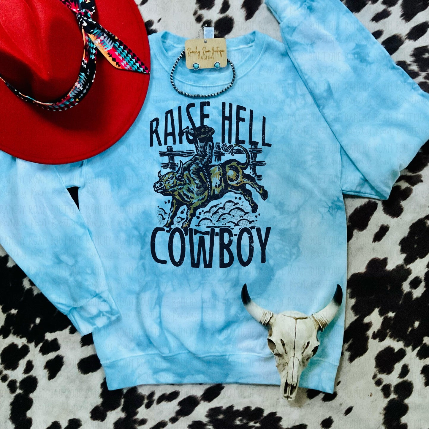 Raise Hell Cowboy Sweatshirt - Ranchy Roan Boutique