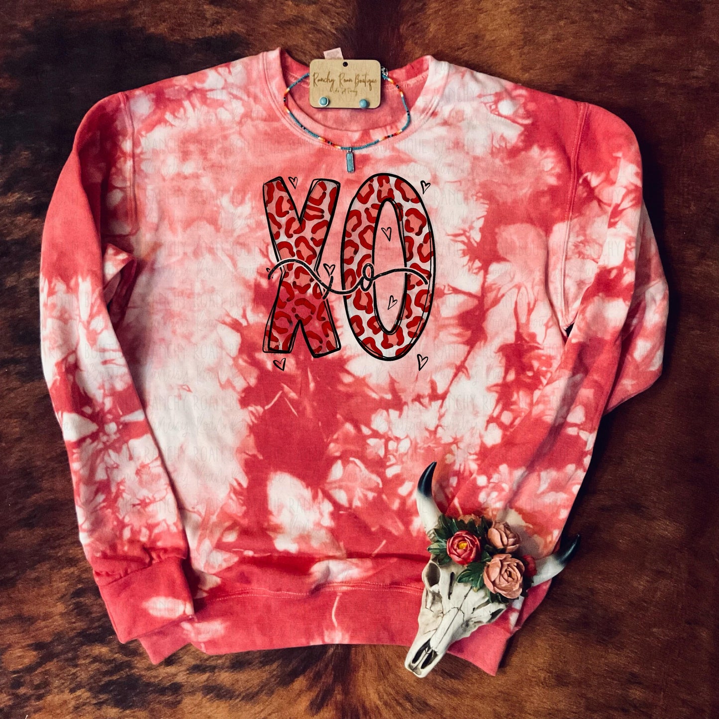 XO Leopard Sweatshirt - Ranchy Roan Boutique