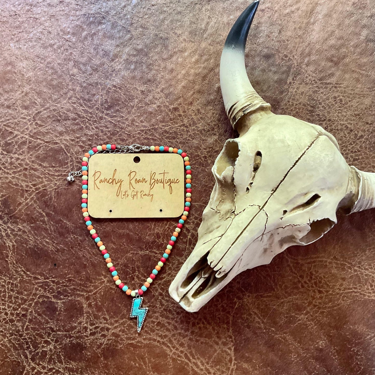 4mm Bead with Thunder Pendant Multi Color Choker - Ranchy Roan Boutique