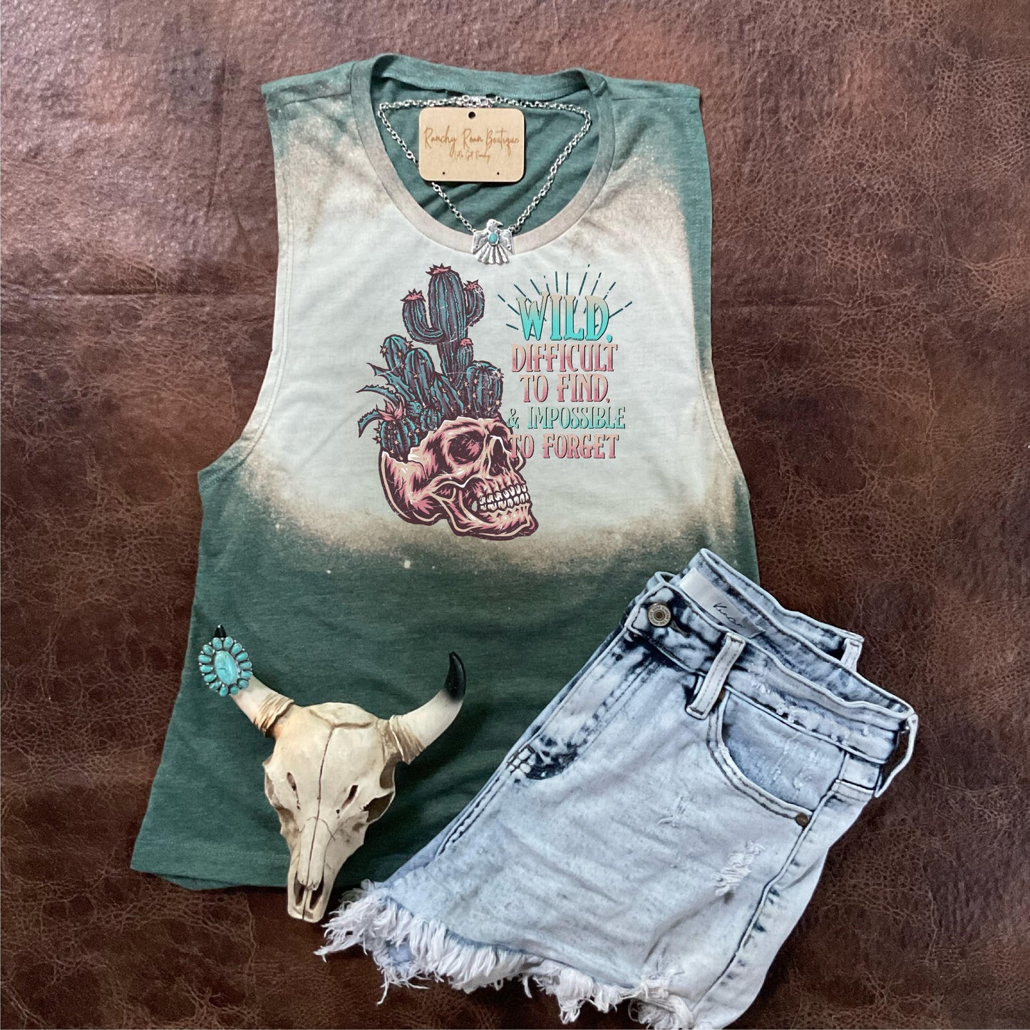 Wild, Difficult to Find Impossible to Forget Boho Western Tank - Ranchy Roan Boutique