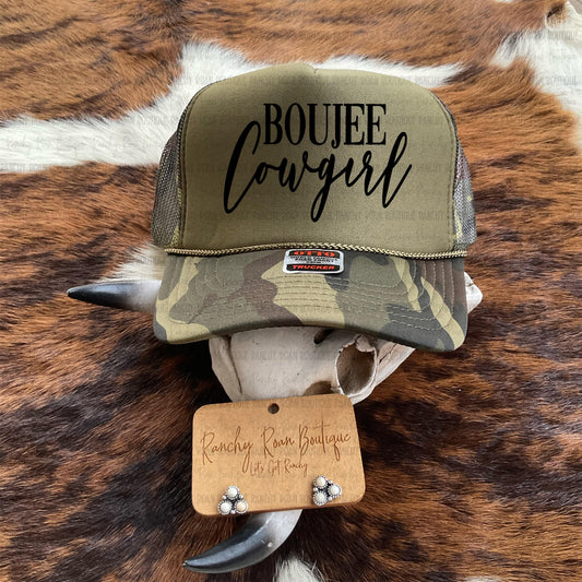 Boujee Cowgirl Western Foam Trucker Hat - Ranchy Roan Boutique 