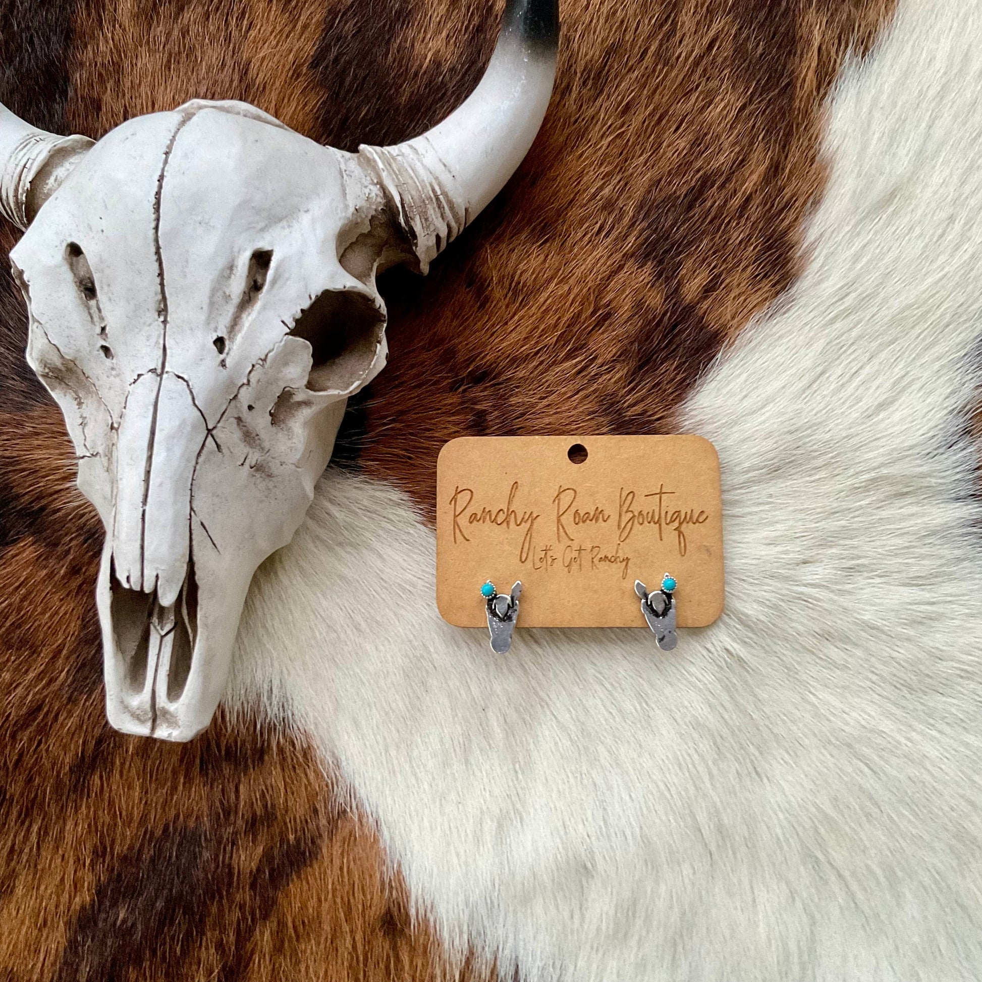 Western Horse Head Stud Earrings - Ranchy Roan Boutique 