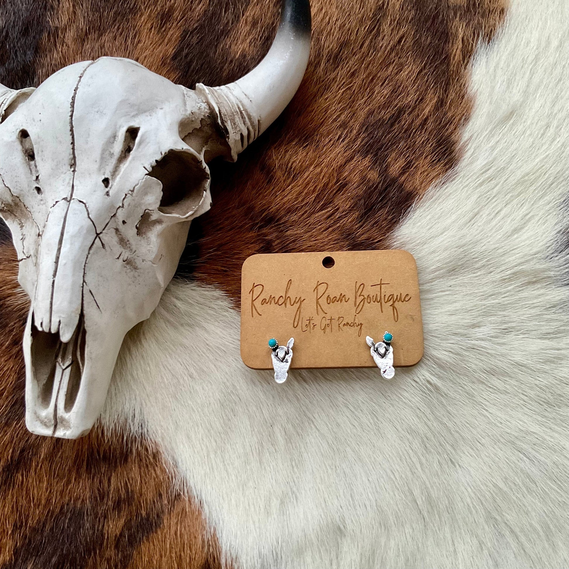 Western Horse Head Stud Earrings - Ranchy Roan Boutique 