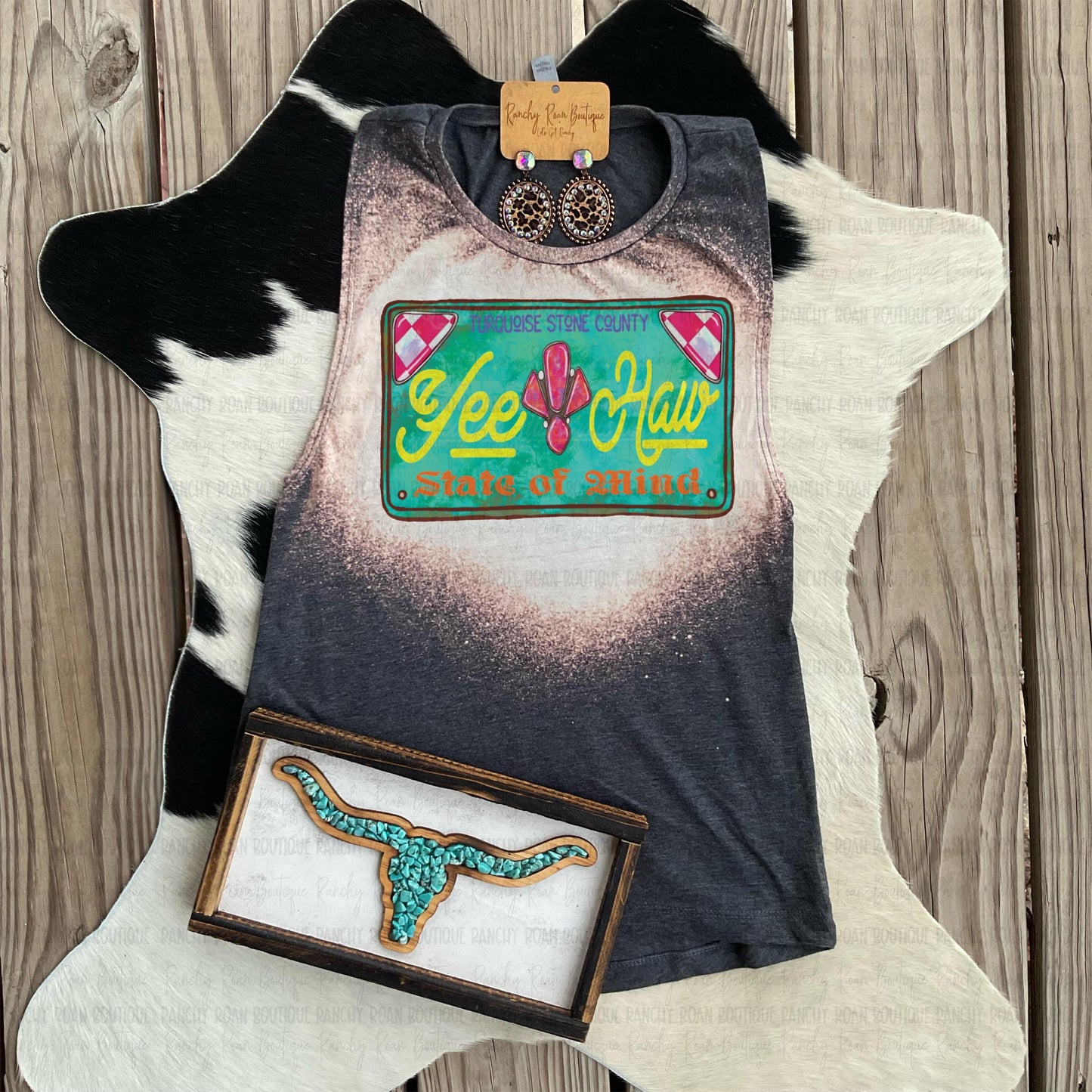 YeeHaw State of Mind Western Festival Muscle Tank - Ranchy Roan Boutique 