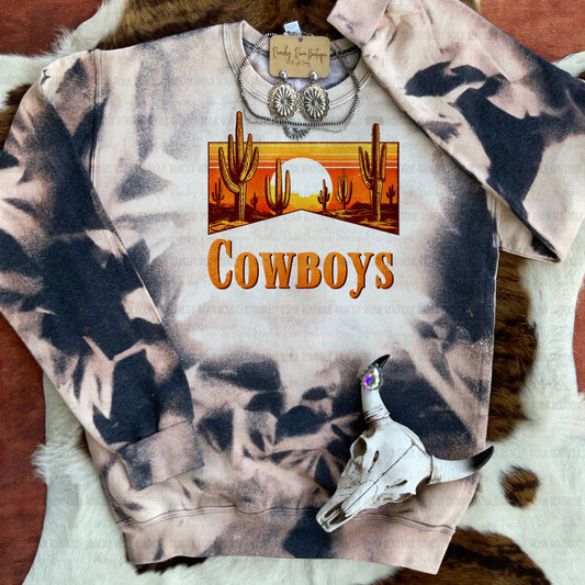 Retro Cowboys Desert Sunset Sublimation Graphic Sweatshirt