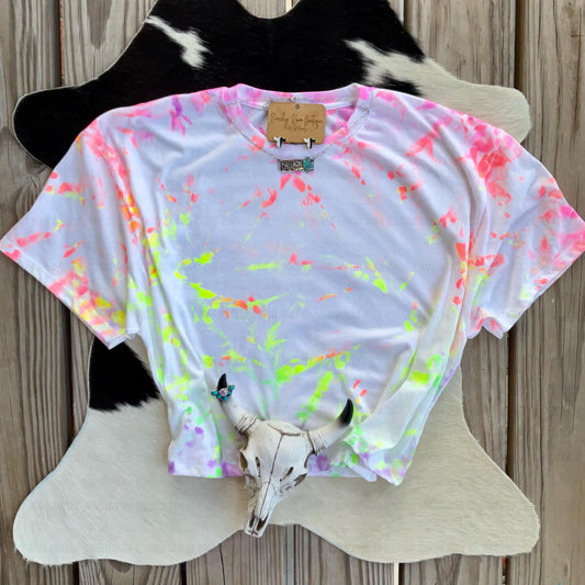 Neon Blank Western Cropped Tee - Ranchy Roan Boutique 