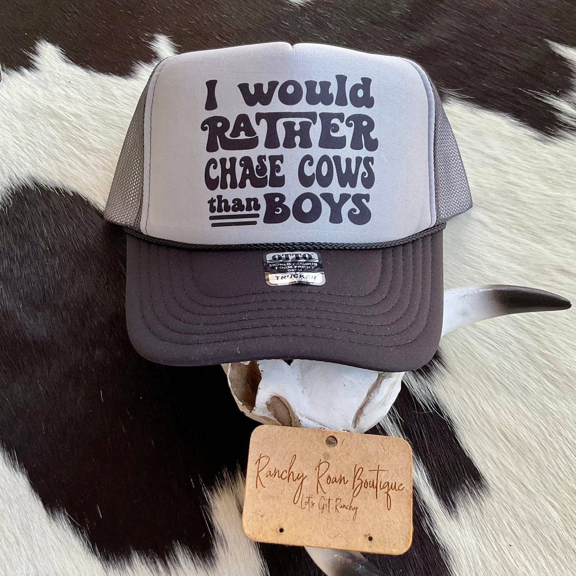 I’d Rather Chase Western Foam Trucker Hat - Ranchy Roan Boutique 