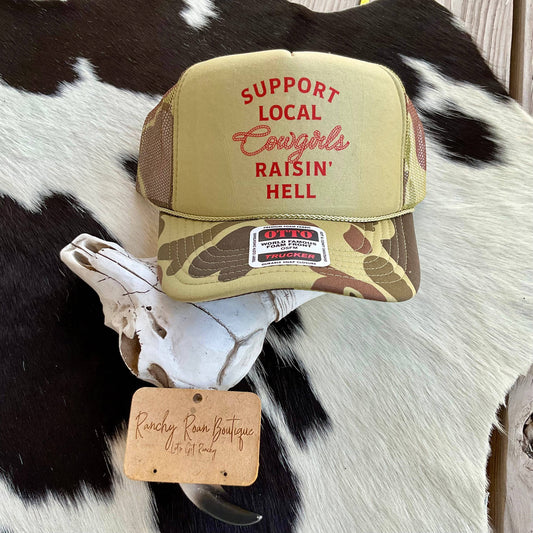 Support Local Cowgirls Western Foam Trucker Hat - Ranchy Roan Boutique 