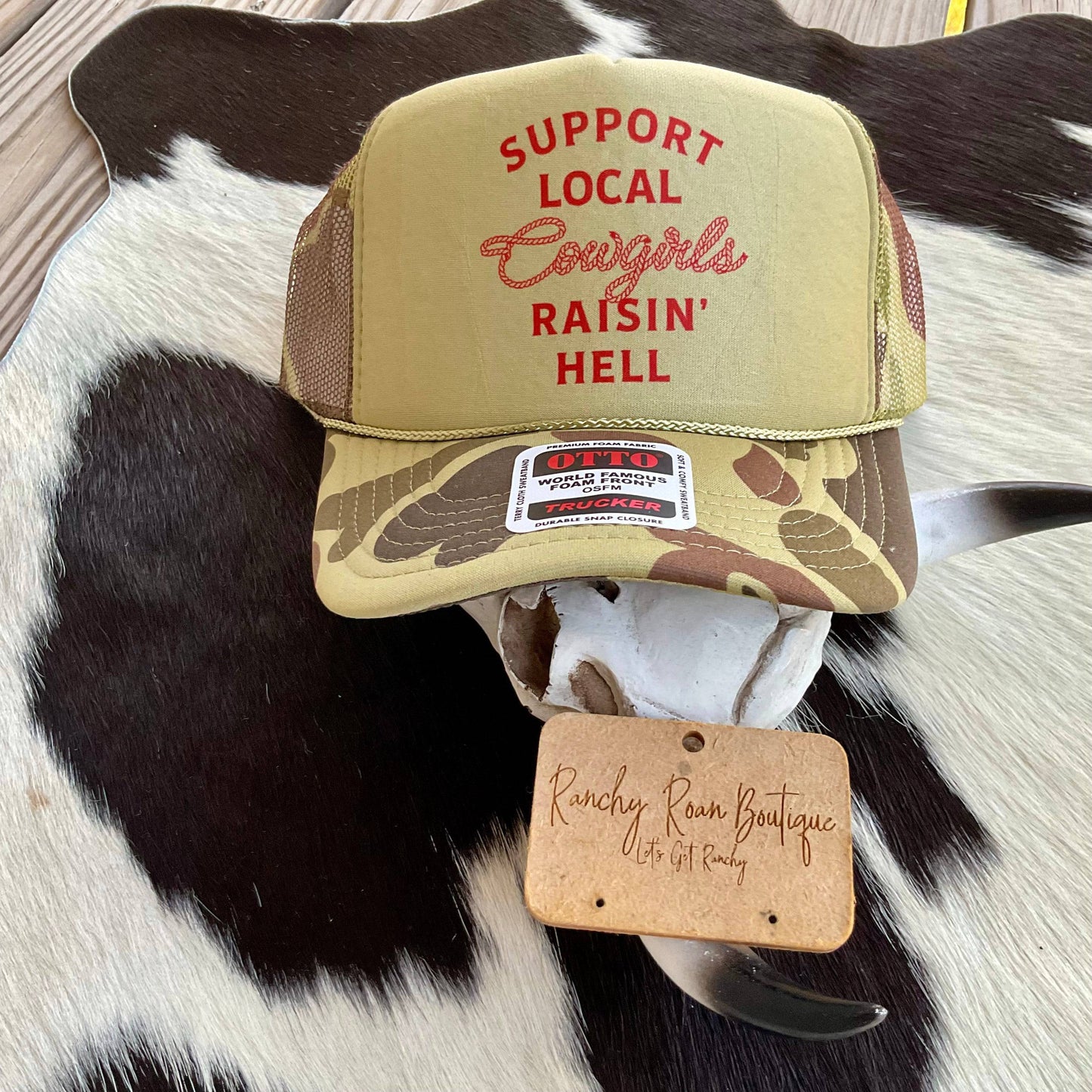 Support Local Cowgirls Western Foam Trucker Hat - Ranchy Roan Boutique 