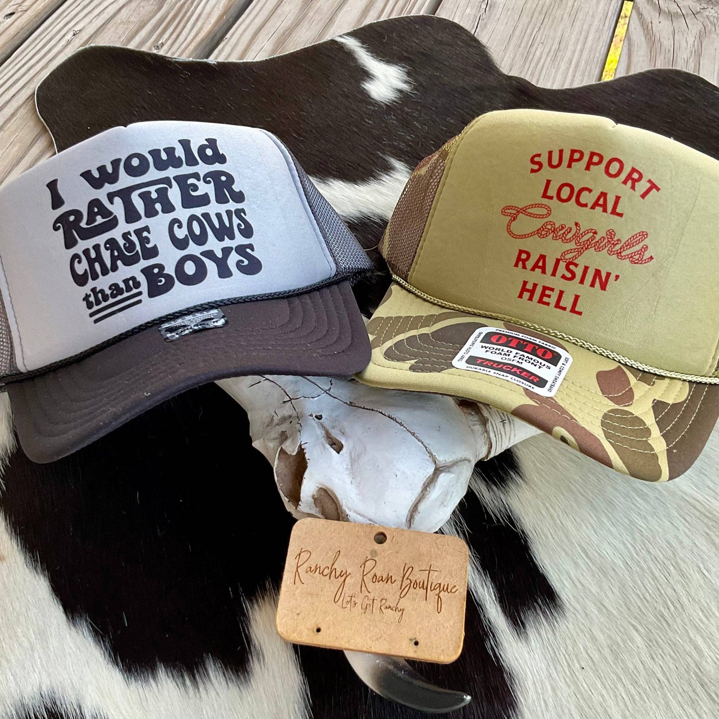 I’d Rather Chase Western Foam Trucker Hat - Ranchy Roan Boutique 