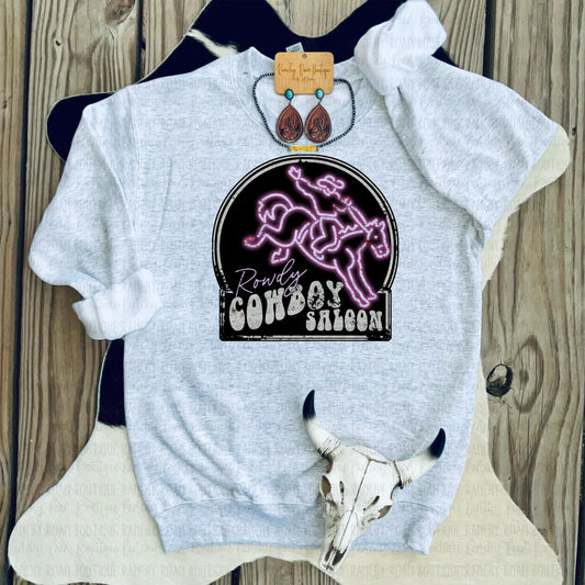 Rowdy Cowboy Saloon Western Graphic Sweatshirt - Ranchy Roan Boutique 