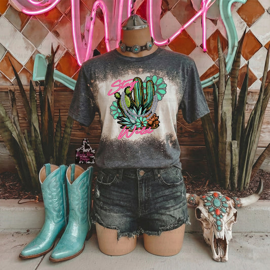 Stay Wild Cactus Western Graphic Tee