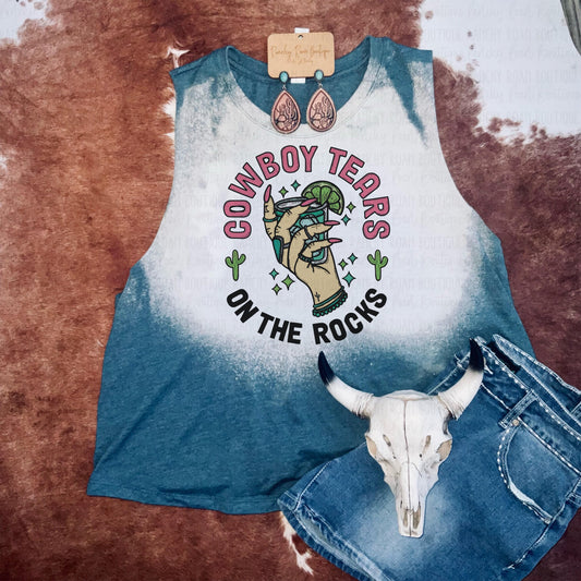 Cowboy Tears on The Rocks Western Crop Top - Ranchy Roan Boutique 