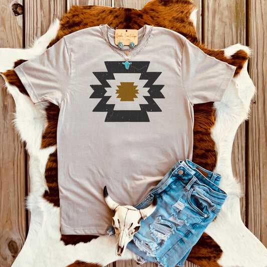 Aztec Cowboy Western Tee - Ranchy Roan Boutique 