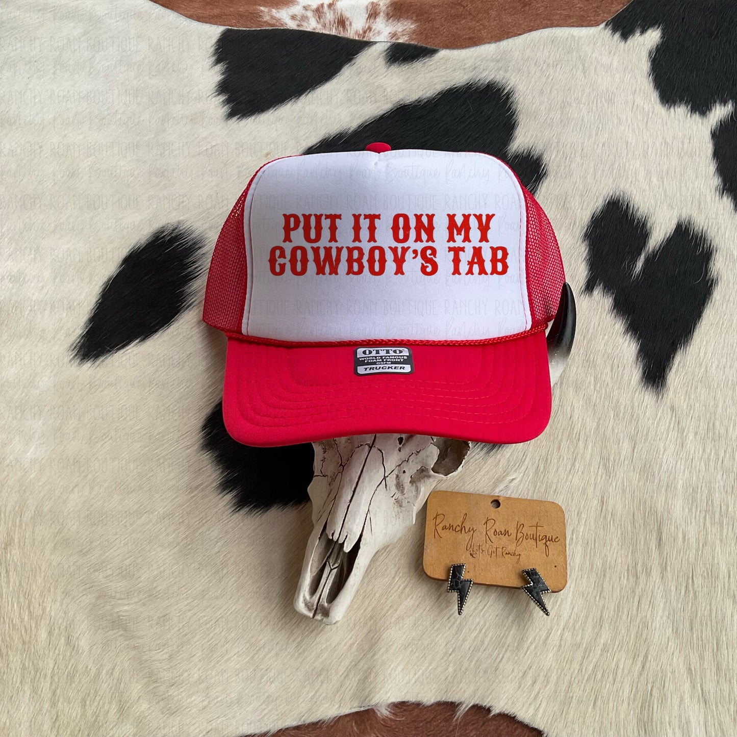 Put It On My Cowboys Tab Western Trucker Hat - Ranchy Roan Boutique 