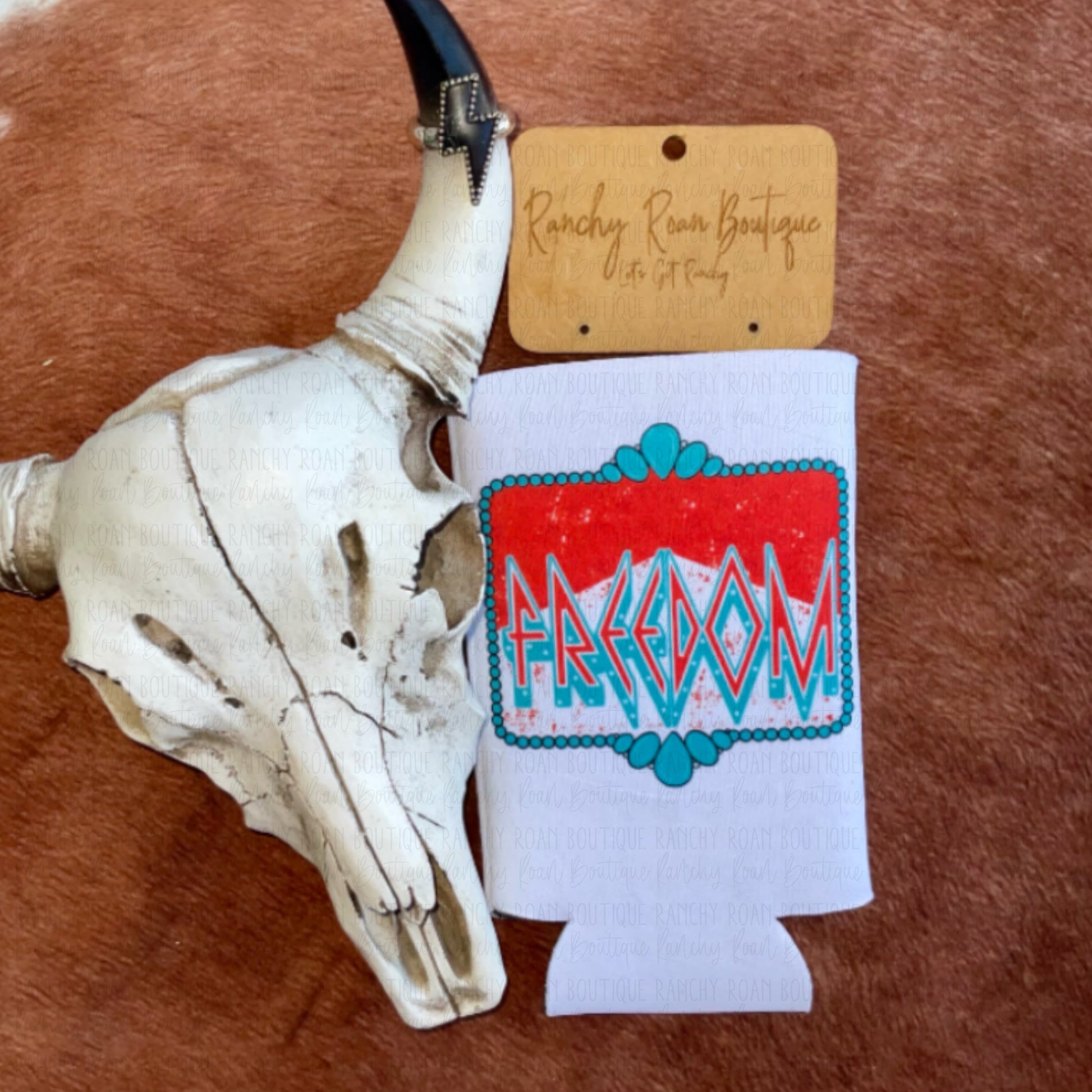 Freedom Western Boho Koozie - Ranchy Roan Boutique 