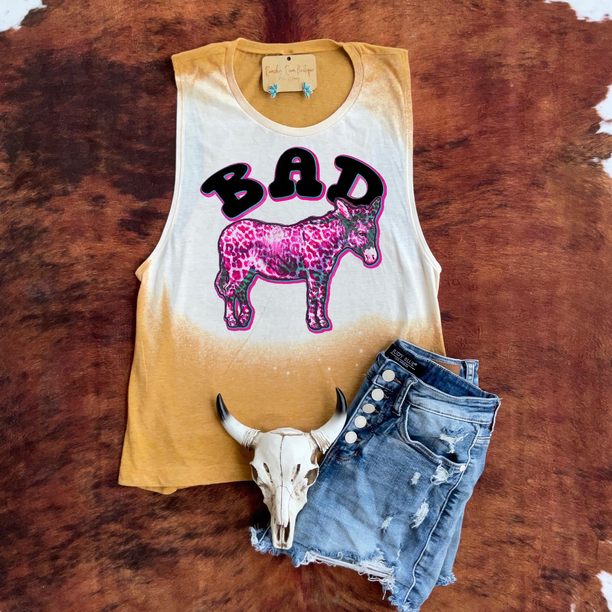 Bad Donkey  Western Festival Muscle Tank - Ranchy Roan Boutique 