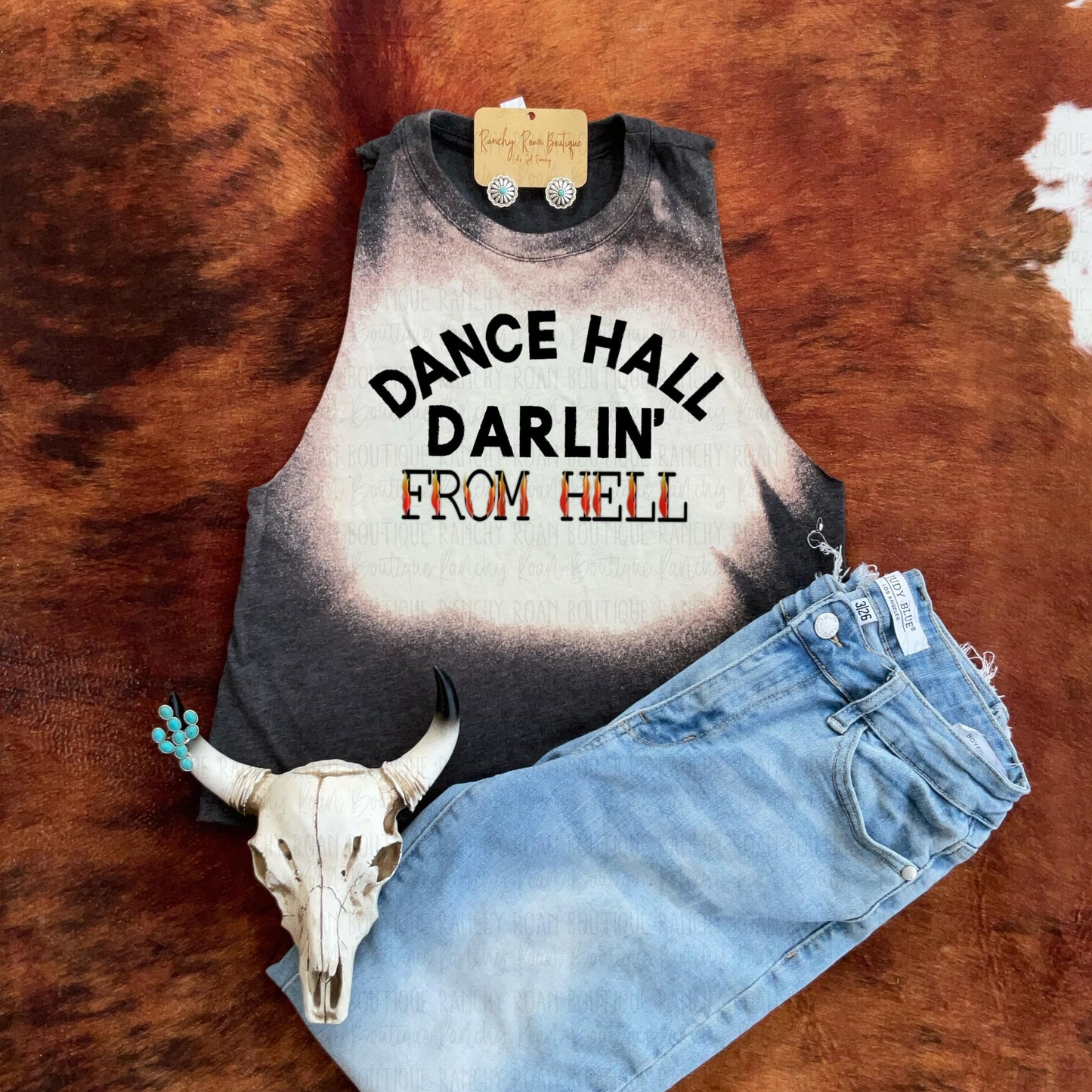 Dance Hall Darlin From Hell Western Crop Top - Ranchy Roan Boutique 