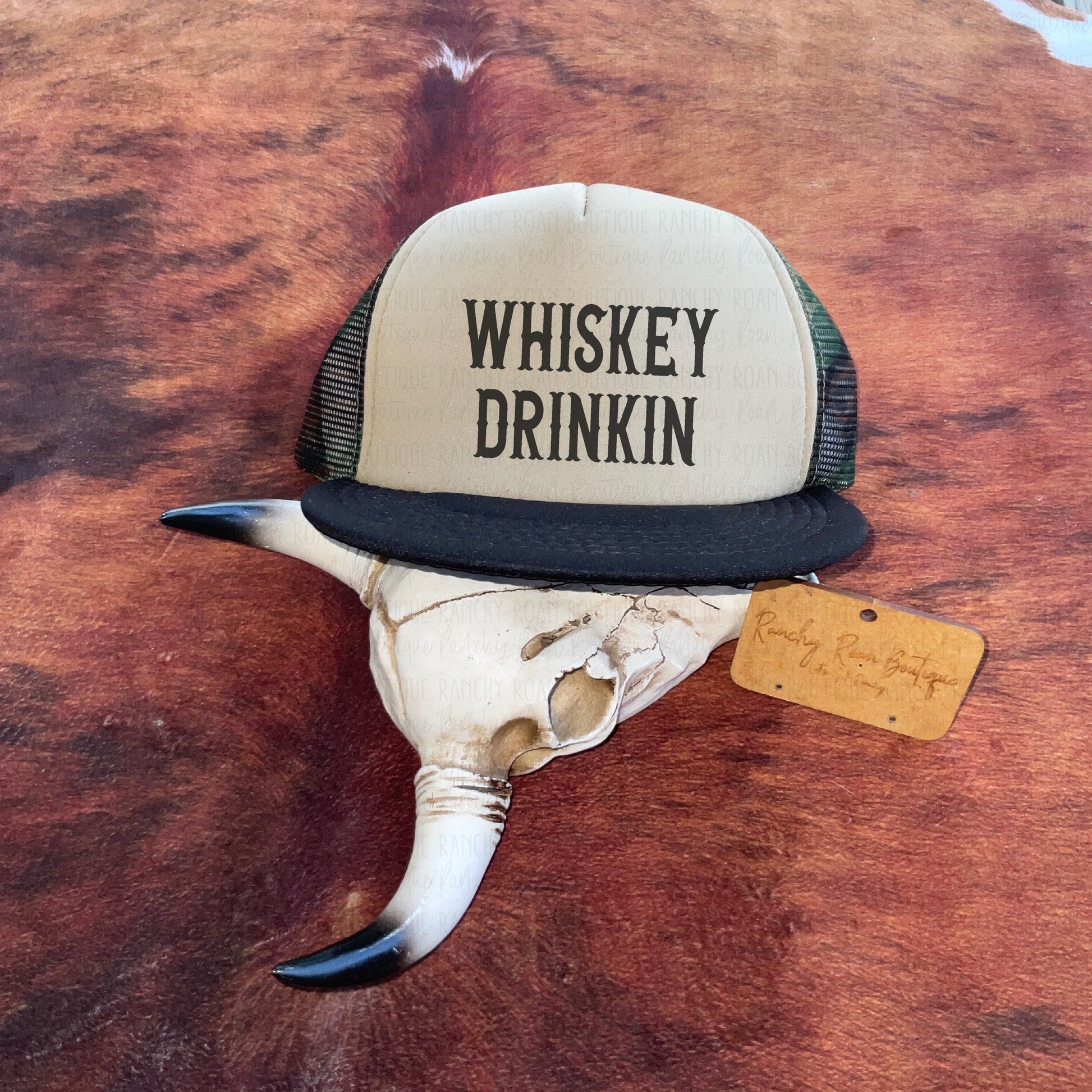 Whiskey Drinkin Western Foam Trucker Hat - Ranchy Roan Boutique 