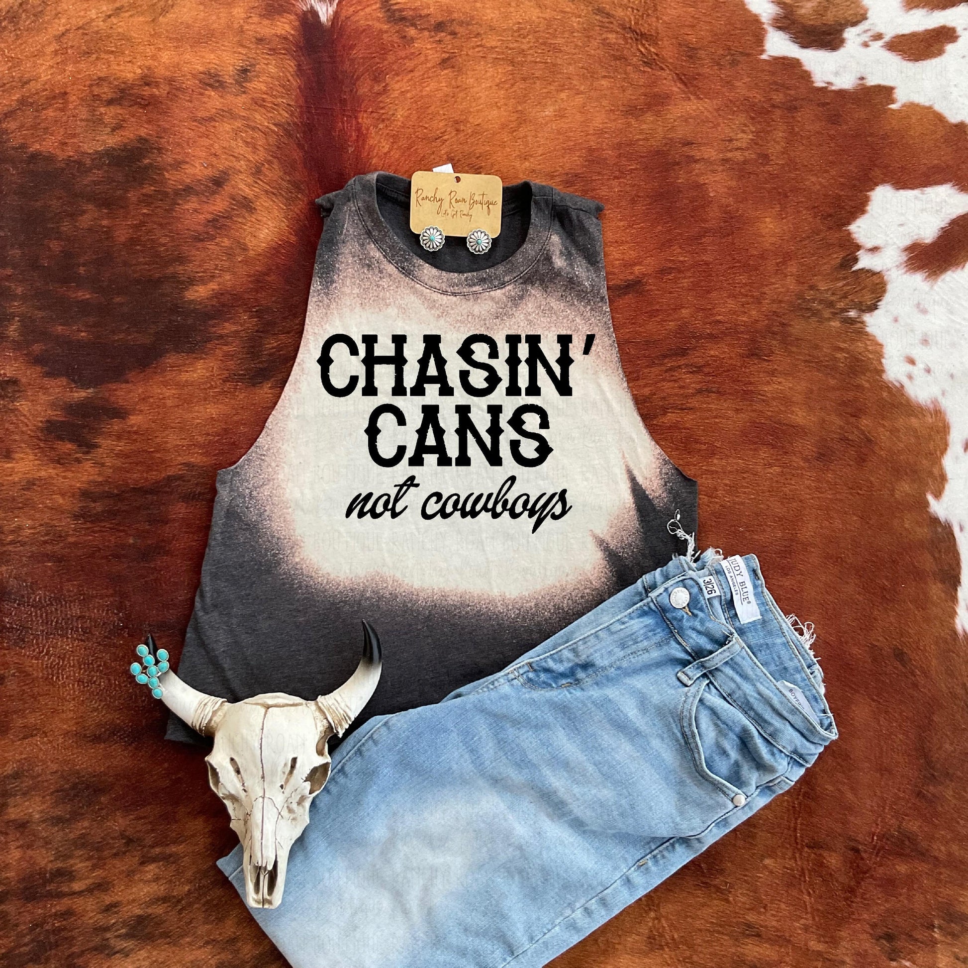 Chasin’ Cans Not Cowboys Crop - Ranchy Roan Boutique 