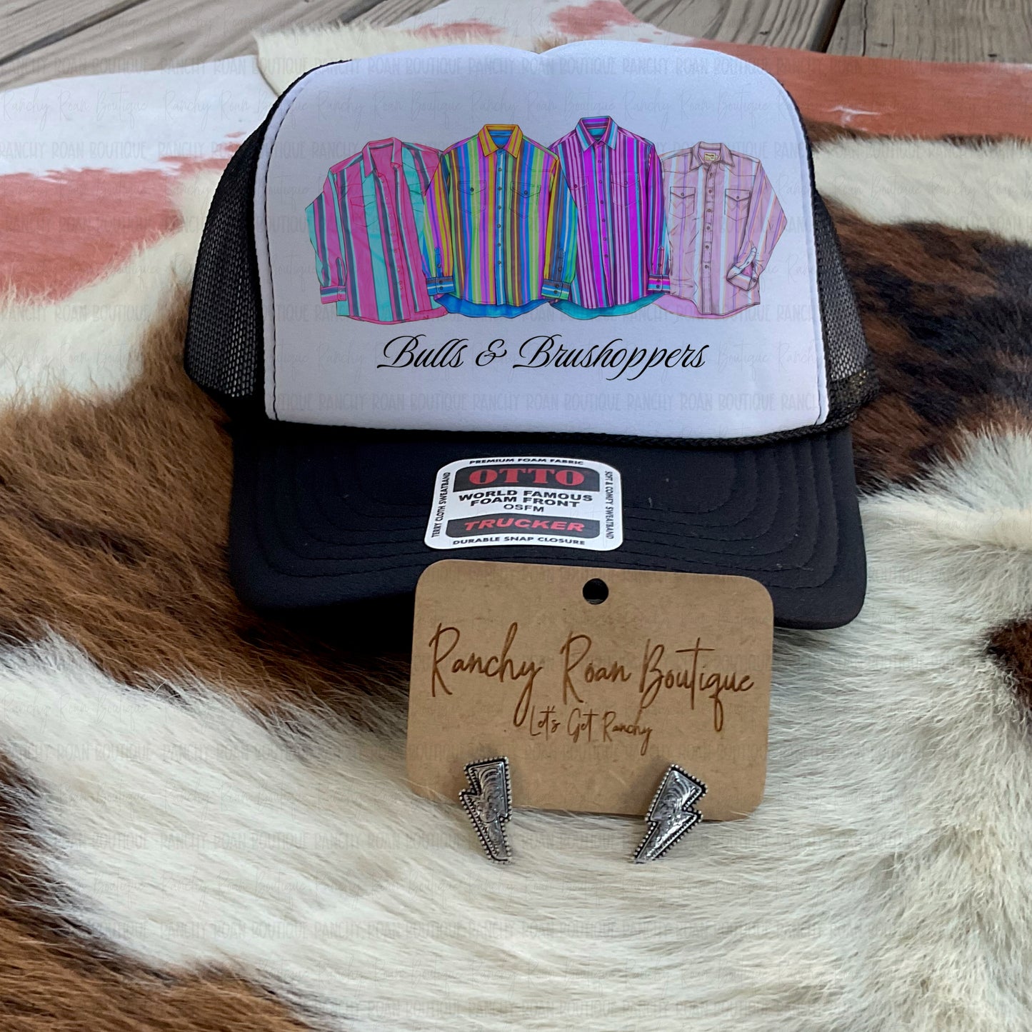 Bulls and Brushpoppers Vintage Western Trucker Hat