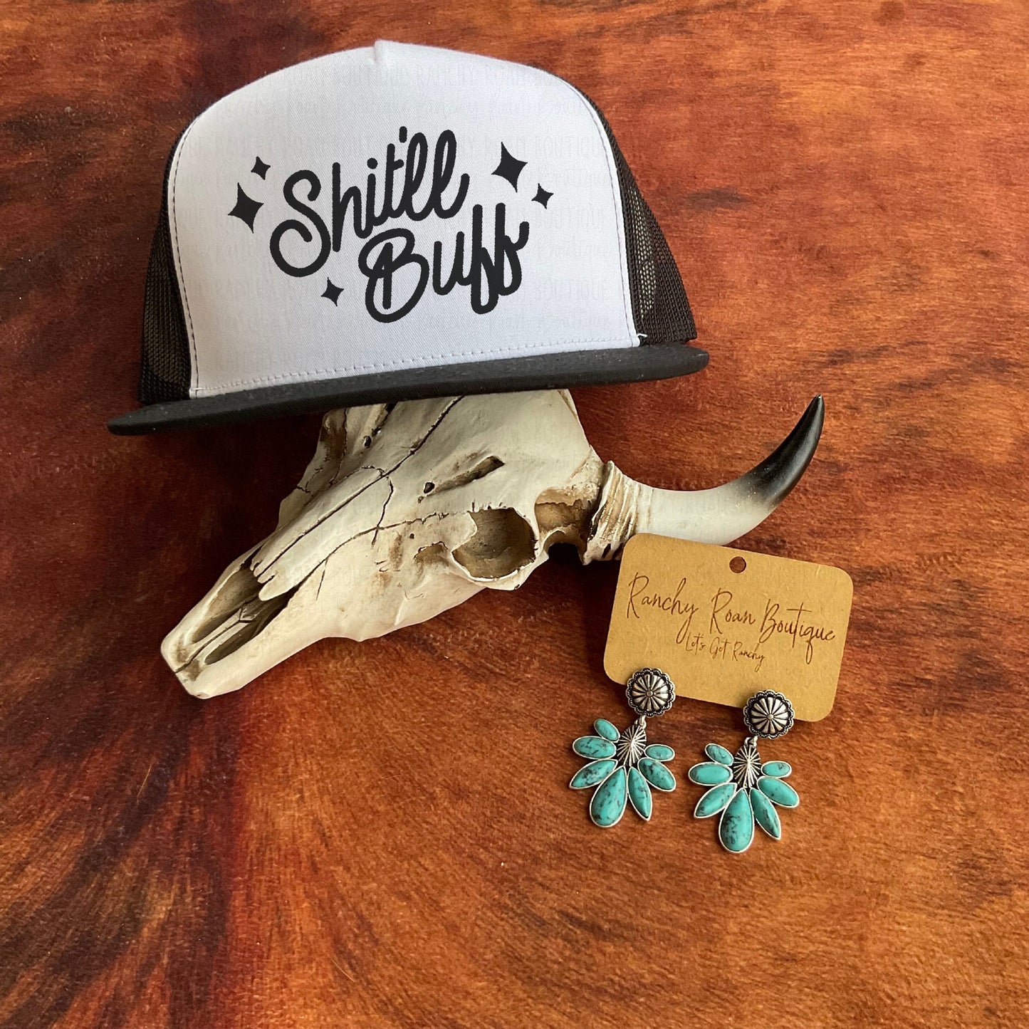 Shit’ll Buff Western Trucker Hat - Ranchy Roan Boutique 