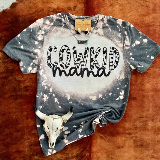 CowKid Mama Cow print Western Tee - Ranchy Roan Boutique 